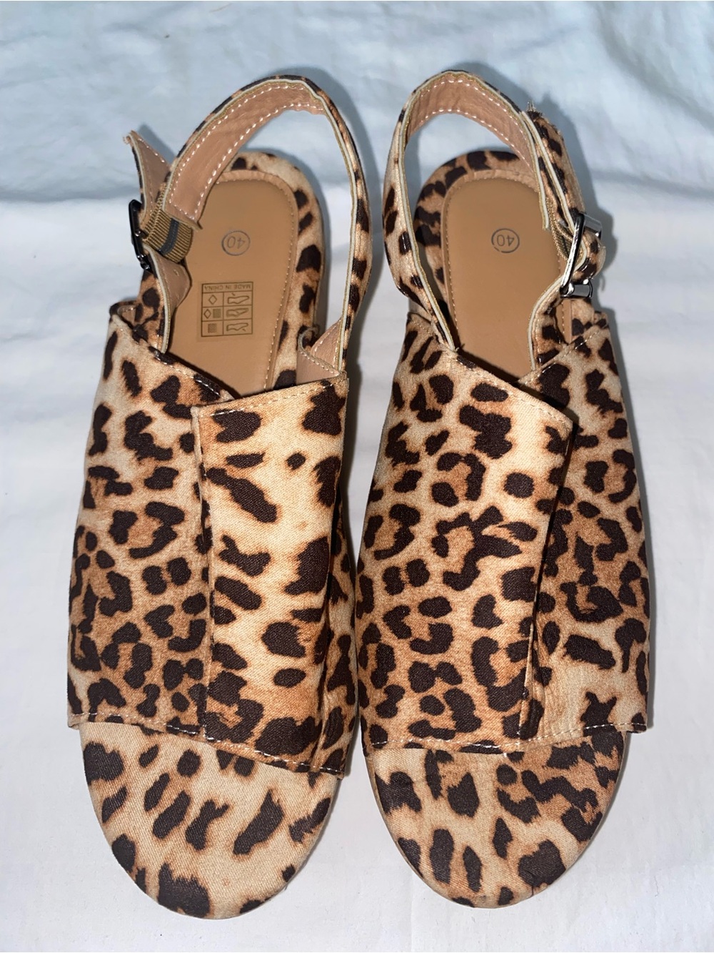 Leopard Print Slingback Sandals - Brown Animal Print Women Shoes